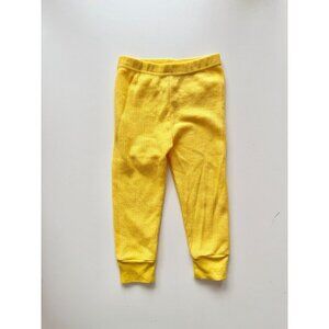 Vinttage Kids' MON PETIT Yellow Cotton Blend Waffle Knit Sweat Pants, Size 3T